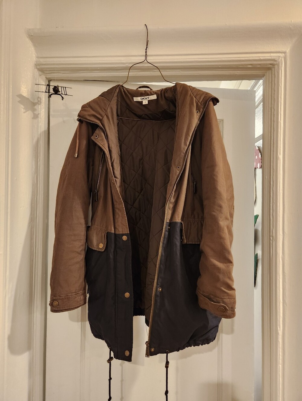 DKNY Two-Tone Hooded Jacket